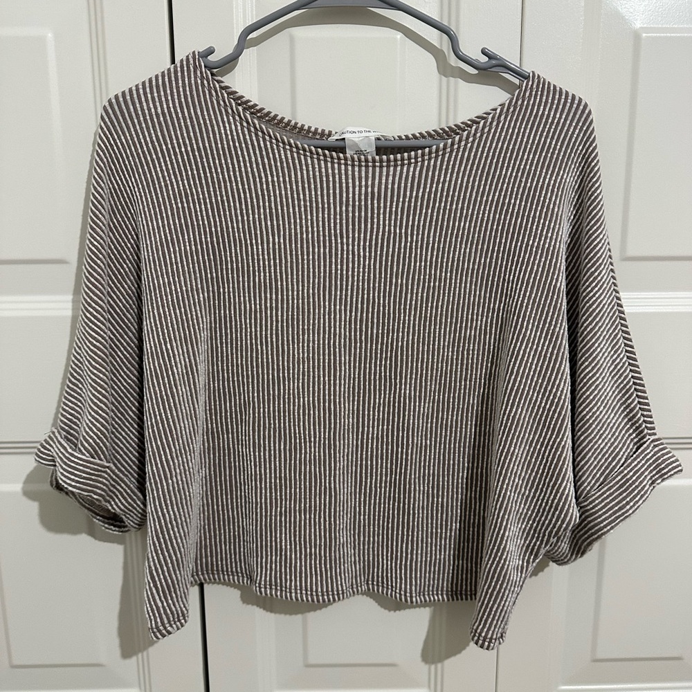 Striped Brown and White Top